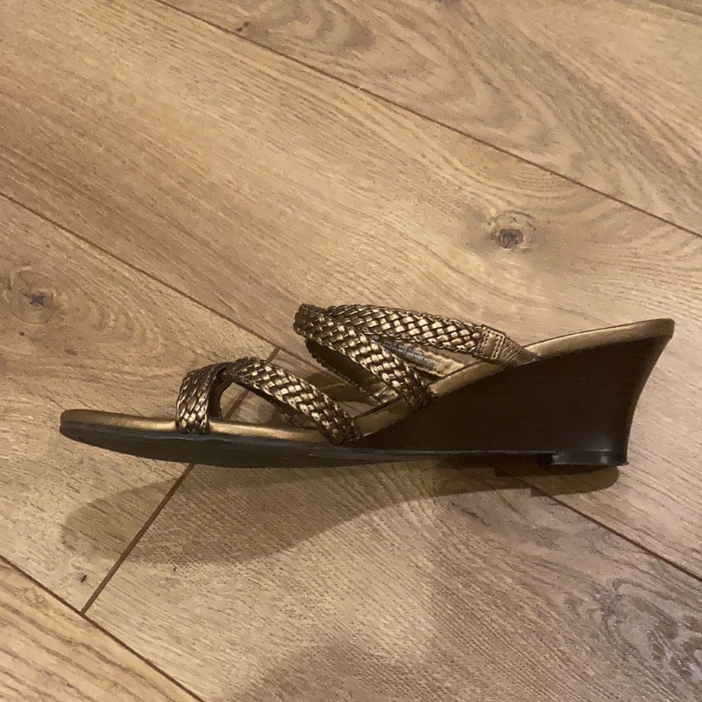 Bronze Strap Heels - Picture 3 of 9